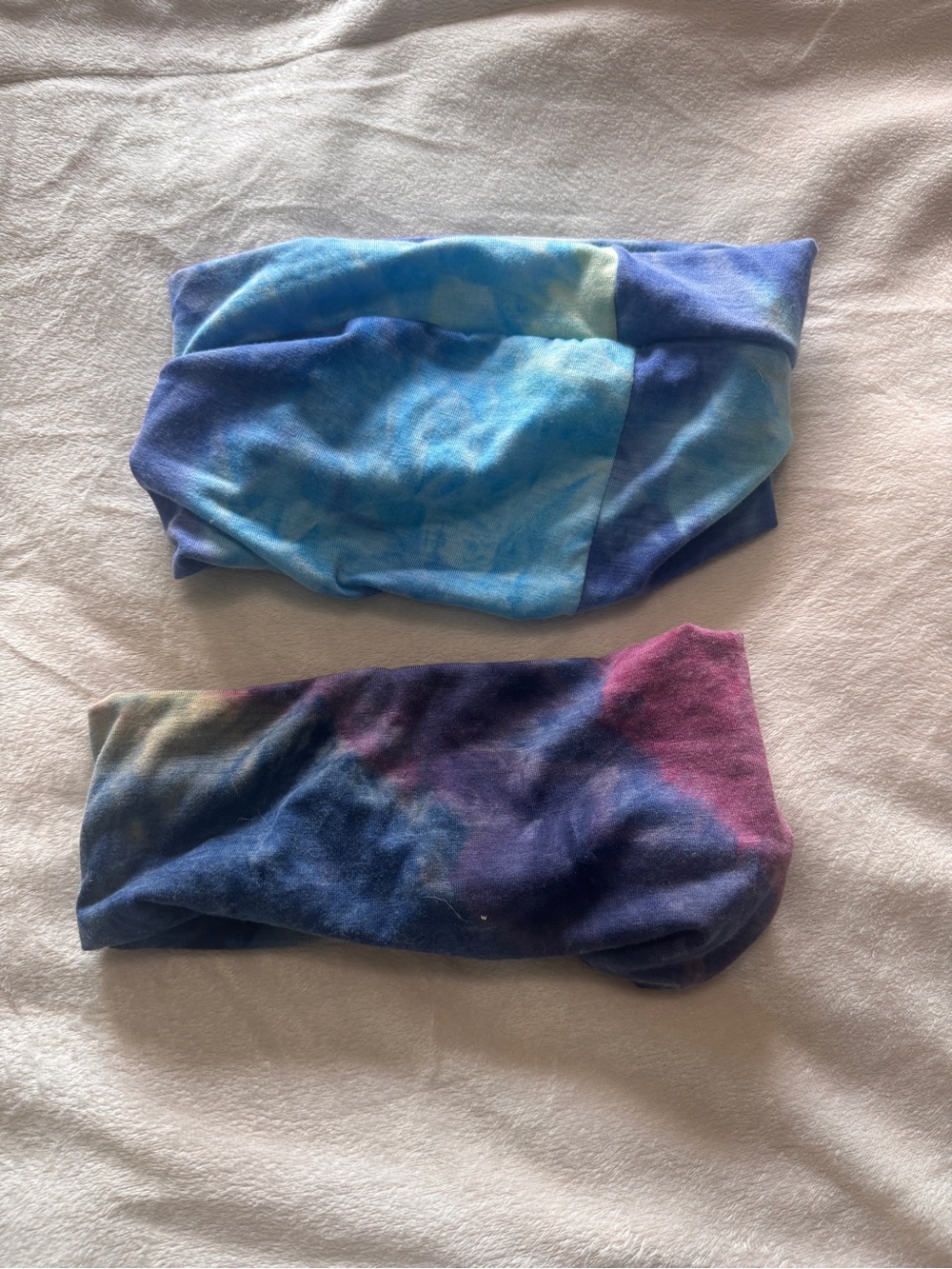 Tie-Dye Stretch Headbands - Blue, Purple, Pink Ombre (Set of 2)